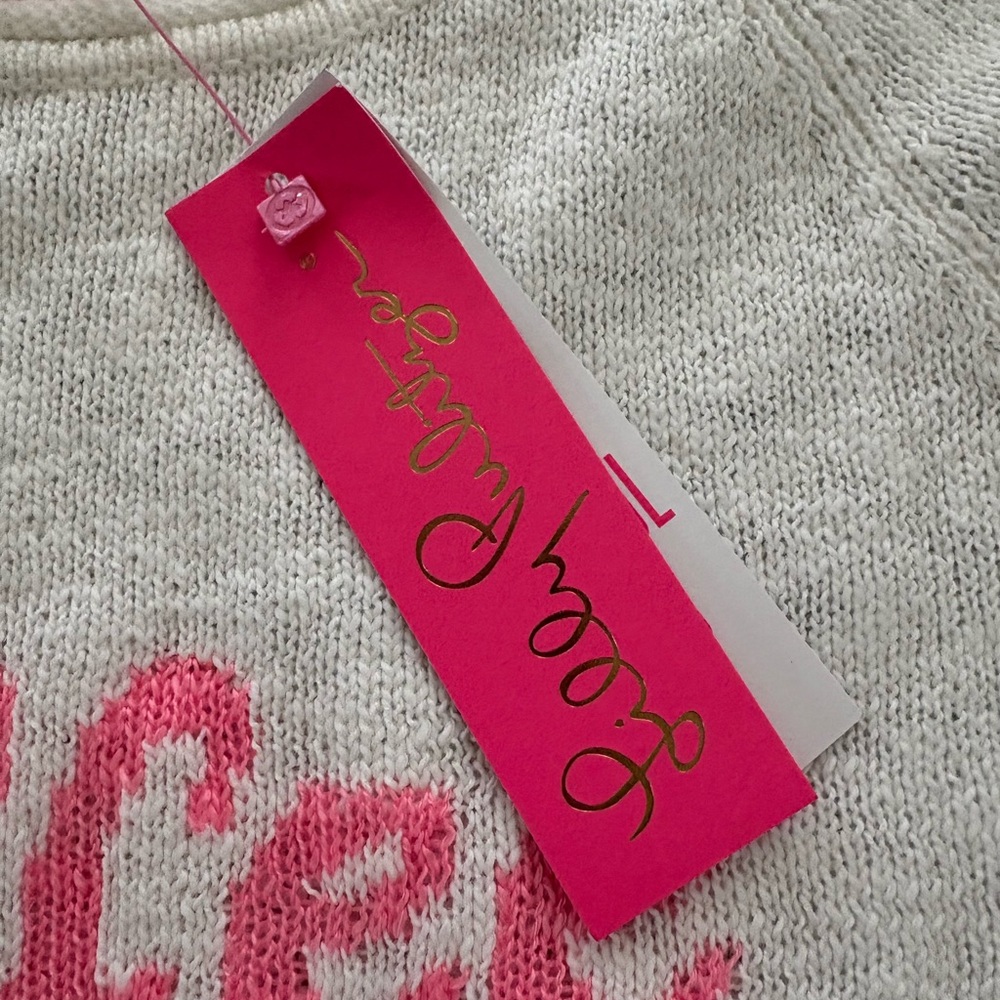 New! Lilly Pulitzer Danette Resort White Coffee Intarsia Sweater - Picture 10 of 12